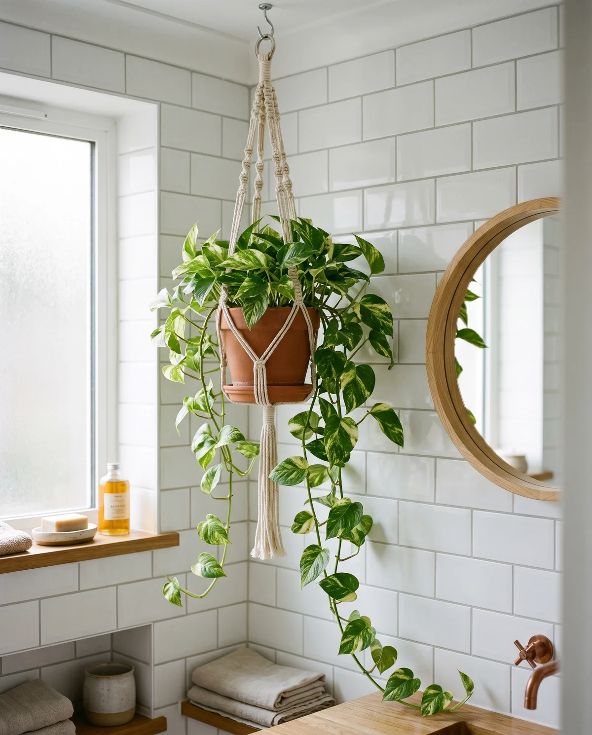 Epipremnum (pothos) met hartvormige bladeren