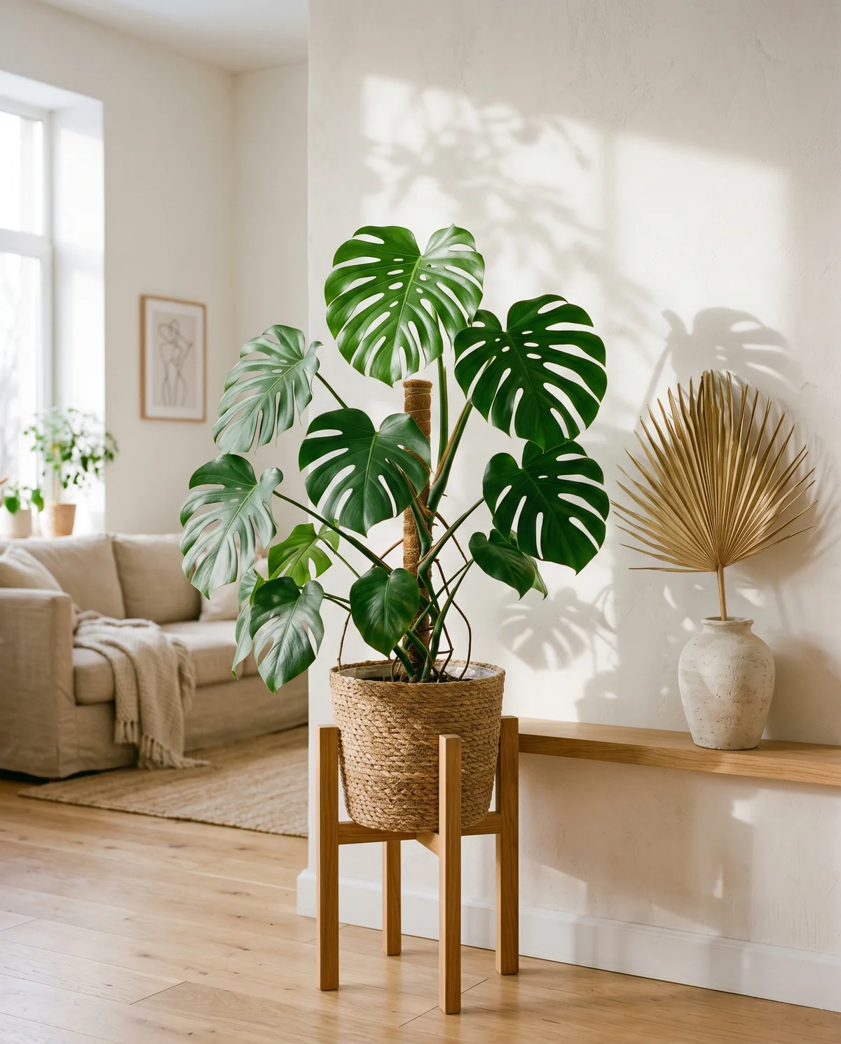 Monstera met grote gespleten bladeren