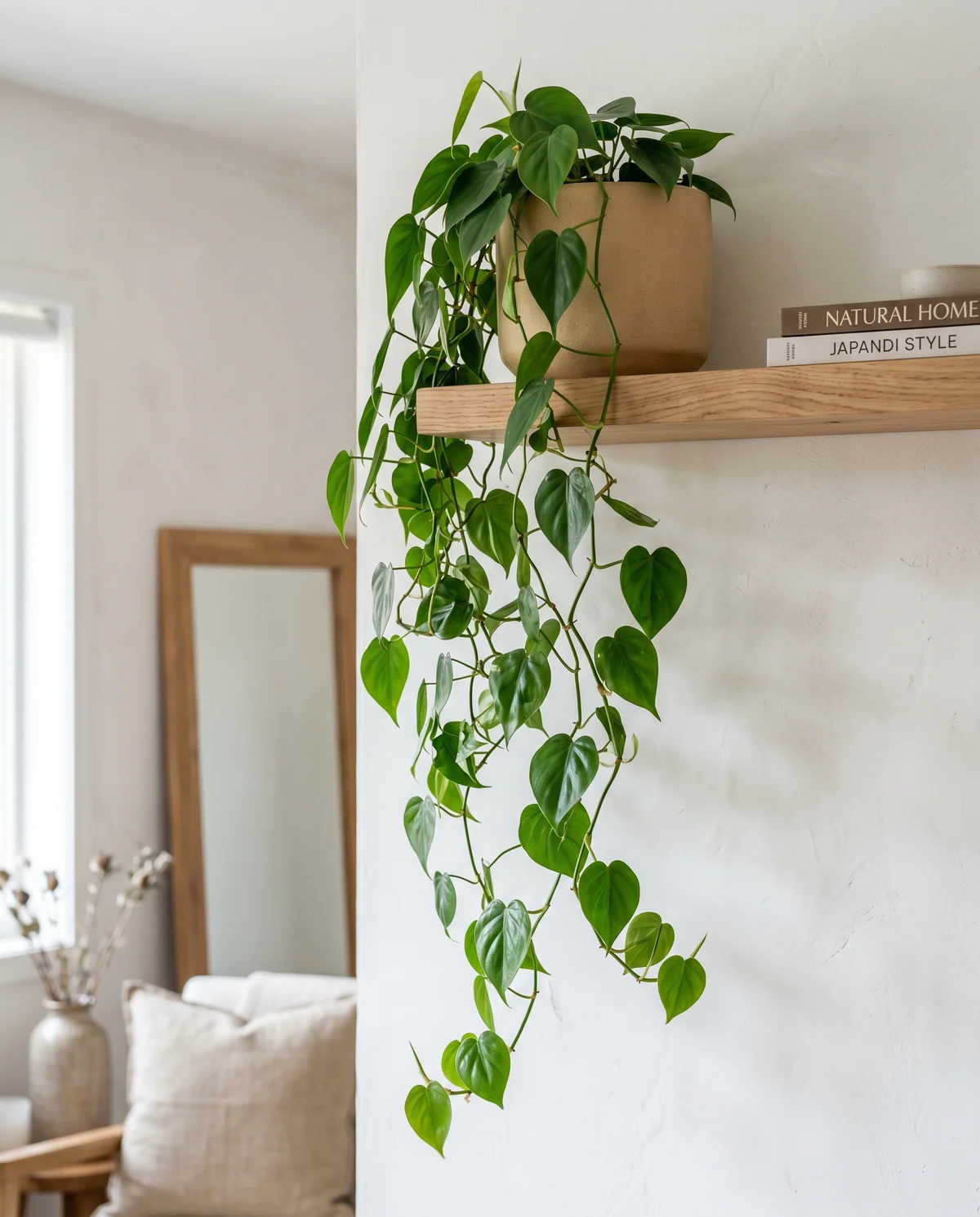 Philodendron Scandens met hartvormige groene bladeren