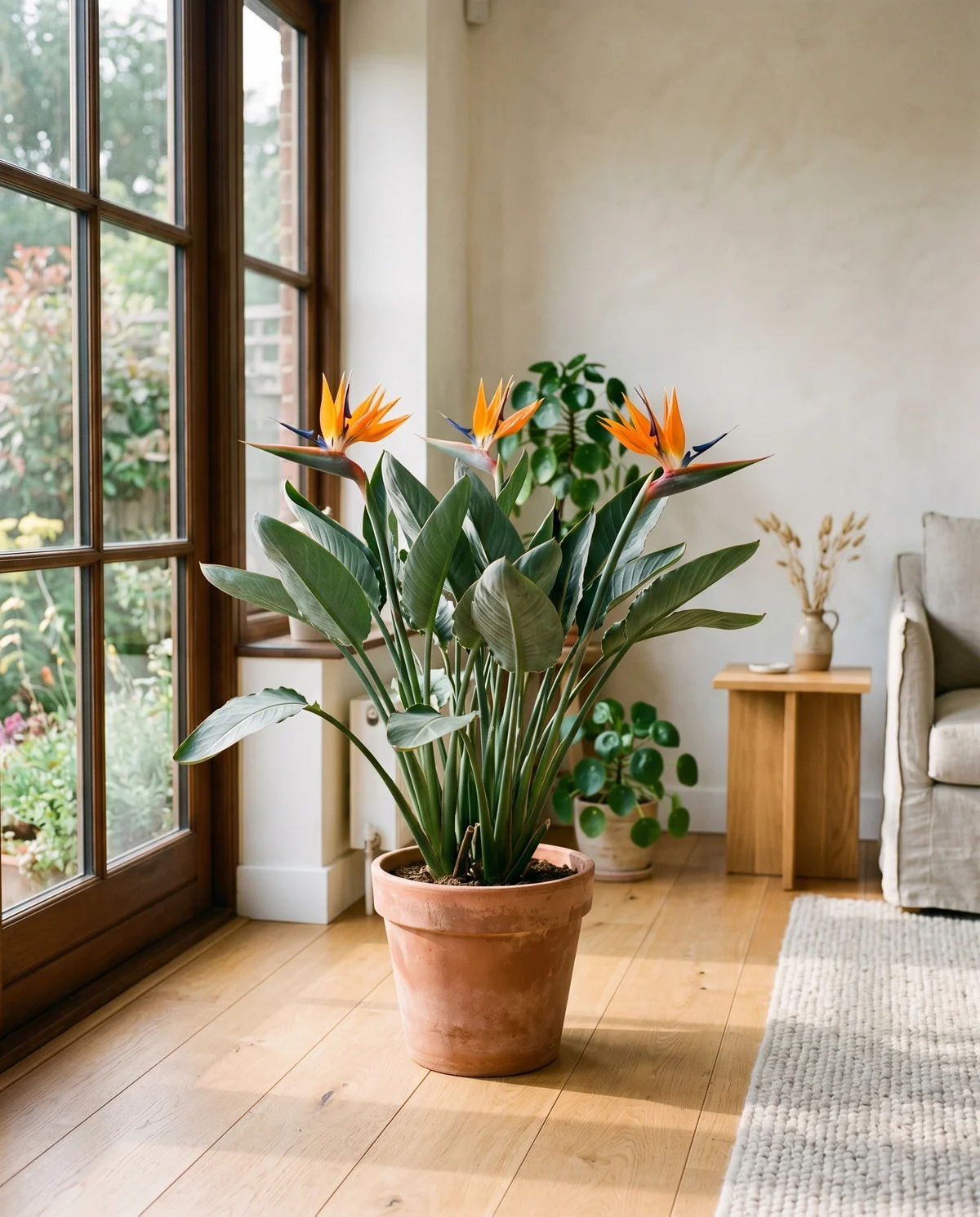 Strelitzia Reginae met oranje-blauwe paradijsvogelbloem